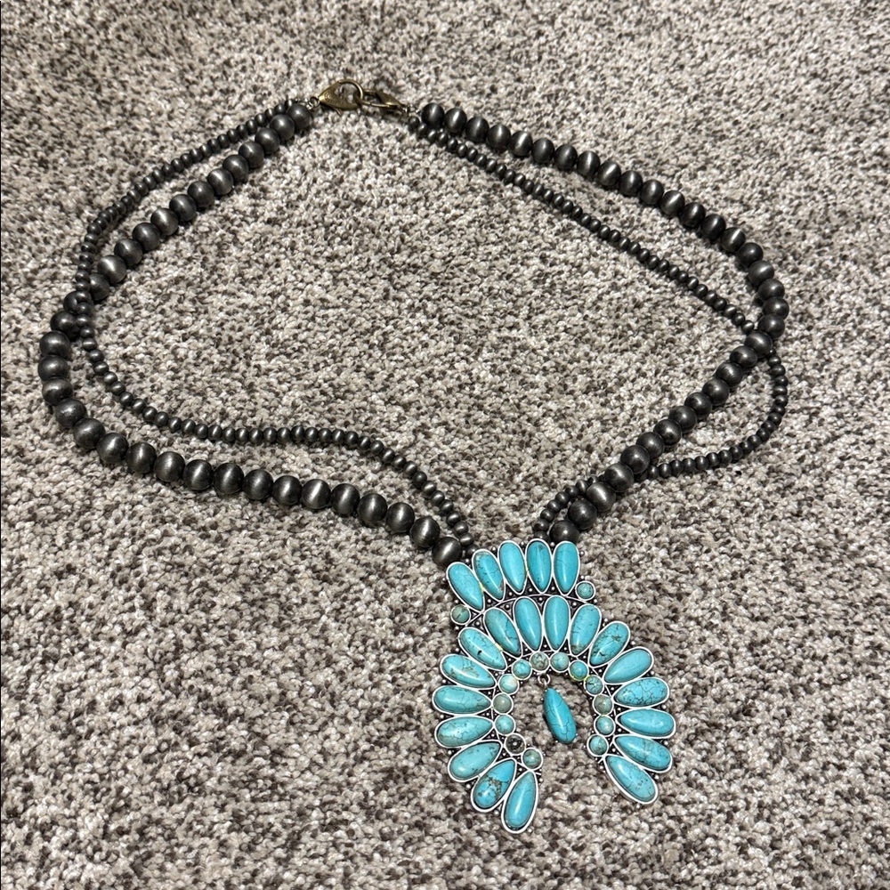 Turquoise and Silver Women's Necklace
